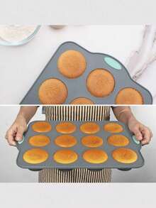 6-Cavity/12-Cavity Silicone Tart Baking Mold, Heat Resistant Non-Stick Baking Tray, Suitable For Baking Muffins And Cupcakes - Multicolor - View 5