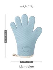 One Silicone Heat-Resistant Glove (Not A Pair), Featuring A Non-Slip Texture And Convenient Hanging Loop, Thickened Heat-Resistant Design For Effective Burn Prevention, Suitable For Various High-Temperature Scenarios Such As Baking, Grilling, Frying, And Microwave Cooking, Fits The Hand Shape, Is Easy To Clean And Heat-Resistant, Making It A Practical Choice For Home Kitchens, Baking Enthusiasts And Restaurant Chefs. - Multicolor - View 14