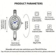 2PCS Women Watch Sets FREE Titanium Steel Bracelet Small Retro Luxury Bracelet Quartz Watch, Fashion Casual Waterproof Stainless Steel Watches, Suitable For Daily Wear, Birthday Gift - Silver - View 6