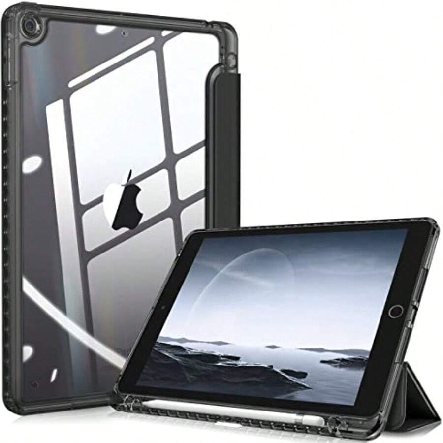 Fintie iPad 10.2 ケース iPad 第9/ 8/ 7世代 ケース 2021 2020 2019 透明バックカバー Apple Pencil 収納可能 三つ折スタンド スリープ機能 軽量 薄型 傷つけ防止 PU合成レザー TPU モデル番号A2602 A2603 A2604 A2605 (クラシックブラック) - 写真の通り - チェックする 1