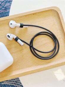 苹果防丢绳，无线耳机硅胶挂绳，防丢挂带 - 黑色 - 查看 6