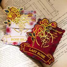 Elegant Rose Metal Bookmark With Hollow Design - Perfect For Book Lovers, Students & Teachers - Ideal For Home Office Or Classroom Reading Essentials - Multicolor - View 4