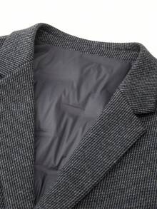 Tucano Men's Slim Fit Striped Business Suit, With Lining, Turndown Collar, Single-Breasted Design, Slim Fit, Suitable For Office Meetings, Daily Commute, Also An Essential Item For Business Casual Wear. - Grey - View 1