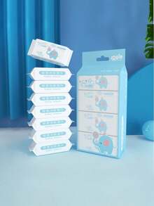 Small Elephant Portable Wet Wipes, Convenient Student Hand & Mouth Cleaning Hygiene Wet Tissues - Multicolor - View 5