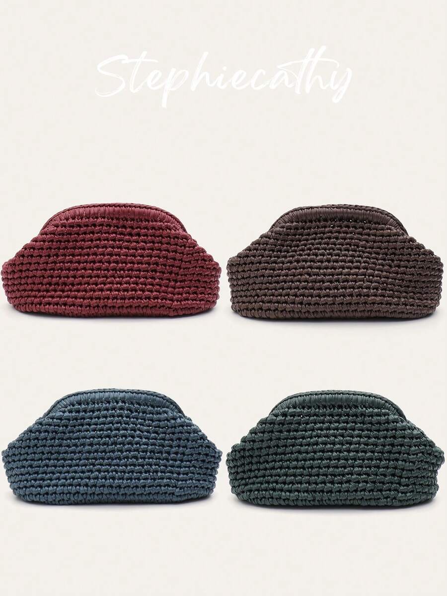 Women's Clutch Bag PU Vegan Leather Luxury Elegant Handmade Woven Ruched Clouds Handbag Long Metal Chain Shoulder Cross Body Purse Slouchy Casual Daily Travel Holiday Commute Vacation Versatile - Multicolor - View 1