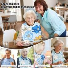 CYPN3 Pack Baberos para Adultos Mujer Baberos para Adultos con Recogedor de Migas para Proteger La Ropa de Ls Manchas de Comida Impermeables y lavables para Residencias de Ancianos Hospitales etc.Fashion - 219747190 - Ver 7