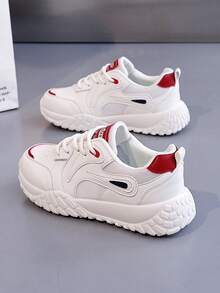 Women's White Sneakers, Versatile Casual Street Style Flat Shoes, Fashionable And Sporty - White - View 1