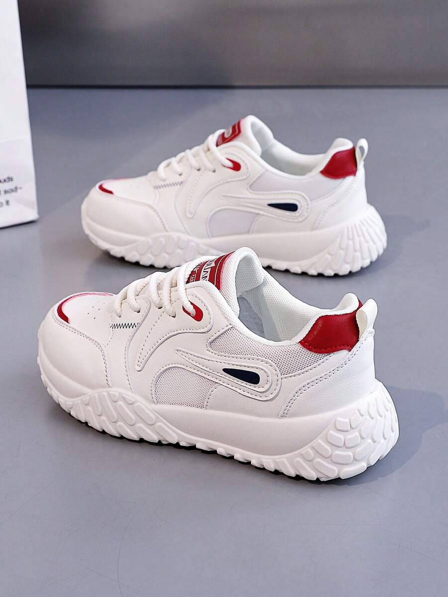 Women's White Sneakers, Versatile Casual Street Style Flat Shoes, Fashionable And Sporty - White - View 1