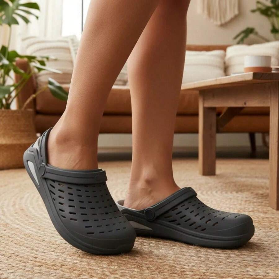 Orthopedic Sandal Babouche Clog Indicated For Fasciitis Spurs Boaonda - 黑/灰 - 查看 1