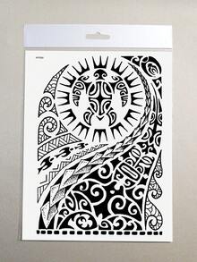 图腾图案纹身贴纸 1 片装 酷炫个性独特设计 男女通用临时纹身