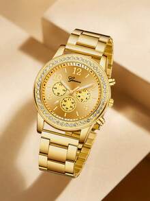 1Pc Women's Quartz Watch Fashionable, Elegant And Gorgeous Rhinestone Minimalist Digital Scale Retro Dial Used For Daily Wear Decoration Or Holiday Gifts For Mothers And Friends - Multicolor - View 9