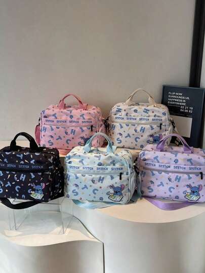 Disney 大容量多功能旅行包，时尚休闲男女通用包，情侣旅行包，防水材质，旅行收纳包，夏季过夜包，行李包，干湿分离带鞋仓，易折叠，可扩展单肩包，多功能拉链背包，返校行李包，迪士尼商务旅行包