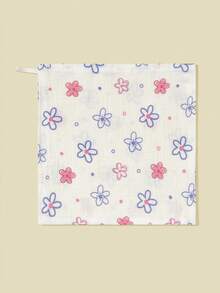 5条装 花卉卡通动物印花婴儿棉纱布围兜，喂食巾，口水巾 - 彩色 - 查看 5