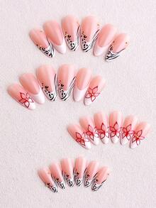 Bộ 24 móng tay giả ngắn hình hạnh nhân 3D bằng gel, thích hợp cho mùa xuân và mùa hè, họa tiết hoa và sọc ngựa vằn, thiết kế hạt vàng, móng tay giả kiểu Pháp sọc ngựa vằn, bộ móng giả vừa vặn hoàn hảo, bao gồm: 1 miếng gel dẻo và 1 dũa móng. Dễ dàng tạo kiểu móng mùa thu và nghệ thuật móng kiểu Pháp, phù hợp cho phụ nữ và bé gái sử dụng hàng ngày, đi làm, dự tiệc. - Nhiều màu - Xem 2