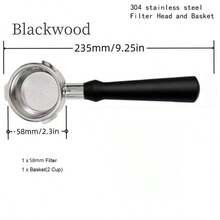 1个58毫米三爪不锈钢无底手柄，咖啡手柄杯滤篮替换件，兼容Barsetto BA101 BA102、Calphalon Temp IQ Back To School - 彩色 - 查看 4