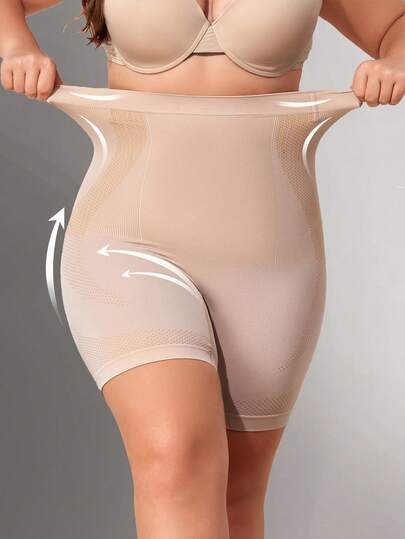 Plus Size Women Shapewear Pants, Seamless Tummy Control Butt Lifting Thigh Slimming Leggings