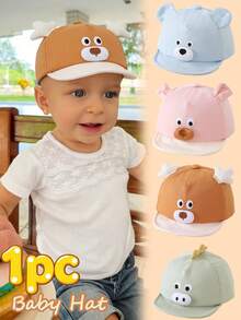 1pc Cute Animal Design Soft Brim Lightweight Baseball Cap For Babies, Breathable & Comfortable Sun Protection, Suitable For 6-10 Months Old, Spring/Summer, Park Walks & Daily Wear, Multi-Color Options, Great As Birthday Gift - Multicolor - View 2