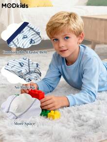8pcs/Pack Kids Boys Underwears, Fashion Students Boxer Briefs, Cute Cartoon Print Boys Underpants - 彩色 - 查看 5
