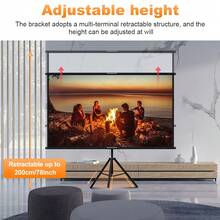 YJMOYE 80-Inch Projection Screen With Stand, 16:9 Portable 4K HD PVC Projection Screen, Tripod Projection Screen With Carrying Bag, Suitable For Indoor And Outdoor Movie Nights, Wrinkle-Free - White - View 7