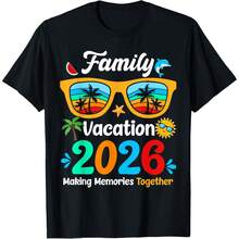 Family Vacation 2026 Summer Beach Family Trips Matching 2026 T-Shirt - Black - View 1