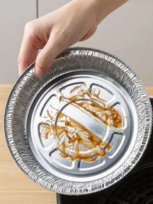 6/7/8 英寸铝箔派烤盘，圆形一次性食品容器，用于烘焙派、甜点、食品和水果，适用于家用空气炸锅，铝箔烤盘，10 个装/20 个装 - 銀色 - 查看 6