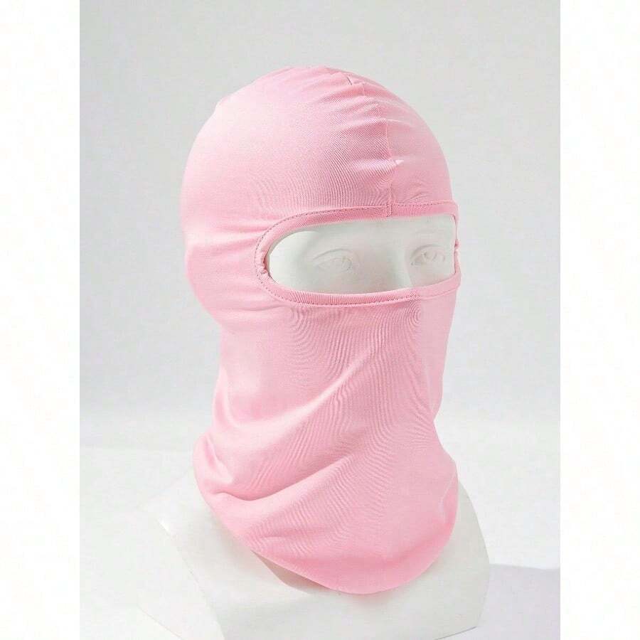 1pc Men Women Solid Color Quick-Dry Lightweight Elastic Beret Hat Suitable For Daily Outings And Workouts Ski Mask - 粉色 - 查看 1