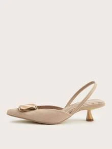 2025新款女士水钻尖头高跟鞋（鞋面随机裁剪） - 杏色 - 查看 4