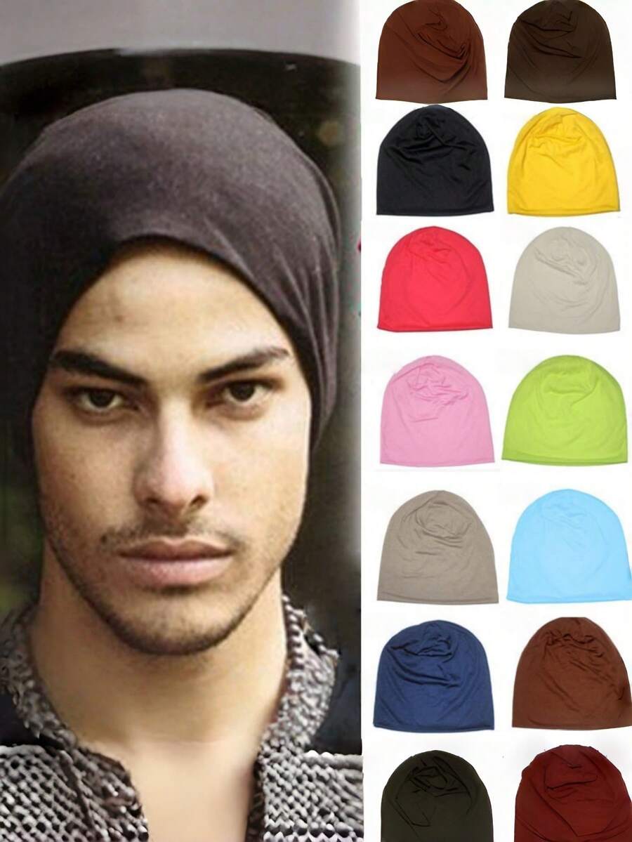 1 buc. Pălărie Beanie Casual Versatil pentru Femei, Culoare Solidă, Șapcă la Modă, fără Boruri, cu Strat Dublu - Are - Vizualizare 1