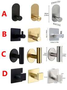 1/2 buc cârlige de perete adezive din oțel inoxidabil rezistent, cârlige lipicioase puternice, suport autoadeziv pentru prosoape, umeraș pentru haine, organizator pentru chei, cârlige de montare pe perete pentru baie, accesorii pentru depozitare în baie și bucătărie, cârlige pentru prosoape din oțel inoxidabil rezistente, umeraș fără găurire, instalare ușoară, cârlige impermeabile, potrivite pentru bucătărie, baie, sufragerie, birou, hotel și petreceri - Multicolor - Vizualizare 7