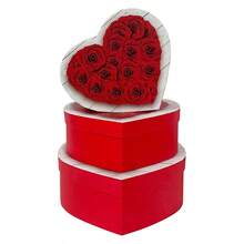 3Pcs Rose Theme Paper Heart-Shaped Gift Box Red-White Pattern Storage Box Ideal For Spring Romantic Gifting Scenarios Valentine's Day Birthday Wedding Confession Gifting - Multicolor - View 10