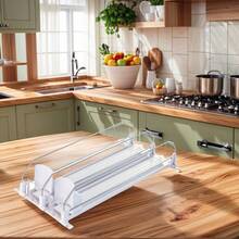 2/4件套饮料分配器，冰箱瓶罐收纳盒，带升级双层隔板和自动按压式汽水分配器，厨房收纳，衣柜收纳，桌面收纳 - 彩色 - 查看 6