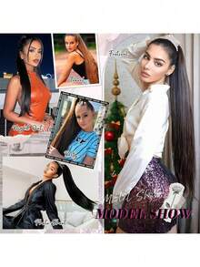 Synthetic Hair Ponytail, Braid, Bun, Hair Scrunchie, Hair Band, Suitable For Everyday Wear Casual Headband Fashion Hair Accessories Elegant Head Scraf - Multicolor - View 8