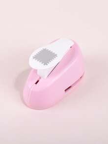 1件便携式粉色压花工具，创意复古印章造型剪纸工具，手工制作、学校和办公用品必备 - 粉色 - 查看 9