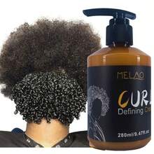 MELAO Natural Curl Defining Cream - Lightweight Moisturizing Curl Cream, Creates Defined Curls, Smooths Frizz, Soft Hold - 280ml/9.47 Fl Oz