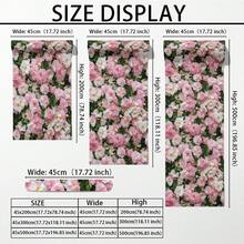 1pc Minimalist Faux Camellia Flower Pattern Wallpaper, Suitable For Boys/Girls Room, Bedroom, Living Room, Furniture Renewal, Home Wall Decor, Self-Adhesive Removable Waterproof Vinyl PVC Material For Home, Dorm, Rental, Available In Large & Small Size - 0502+XHQZ - View 3