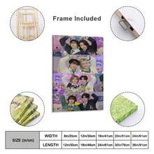 Framed Stray KPOP Boy Group Poster Canvas Wall Art Wall Hanging Birthday Party Background Banner For Living Room Bedroom Dorm Decoration - Multicolor - View 3