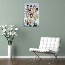 Framed Stray KPOP Boy Group Poster Canvas Wall Art Wall Hanging Birthday Party Background Banner For Living Room Bedroom Dorm Decoration - Multicolor - View 5
