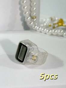 1 قطعة عداد خاتم شفاف لامع للعد الإلكتروني لخرز الصلاة في الشرق الأوسط والعالم العربي، عداد خاتم رقمي مريح للتخفيف من التوتر، مناسب لعد الصلاة والحياكة والأعمال والجولف وغيرها - متعدد الألوان - مشاهدة 17