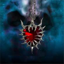 Collar gótico diseño cruz corazón halloween mujeres hombres joyería punk - Corazón - Ver 1