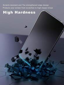 2片装磨砂防窥屏保护膜，兼容 17 Pro Max/16/16E/16 Plus/15 Pro Max/14/13/12/11 Pro Max/XR/X/XS，2.5D防指纹磨砂防窥屏保护膜，全覆盖，陶瓷磨砂材质，9H防窥磨砂防窥膜 - 黑色 - 查看 6