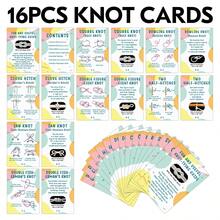 16pcs Outdoor Knots Guide Cards - 7 Essential Konts - Knot Tying Cards With Step-By-Step Illustration - Perfect For Camping, Backpacking, & Scouting Scenarios, Gift For Beginners - Multicolor - View 7
