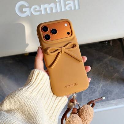 1pc Cute Silicone Protective Case Compatible With IPhone 13/14 Pro Max, Shockproof Soft Cover Compatible With IPhone 15/16