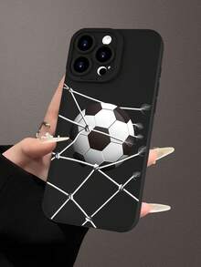 1个复古时尚3D足球图案全包软TPU手机壳，兼容苹果17、16、15、14、13、12、11 Pro/Pro Max/Plus及其他Galaxy机型，适合作为新年、生日、复活节、情人节、愚人节礼物送给朋友、家人、同事、爱人。 - 黑色 - 查看 5