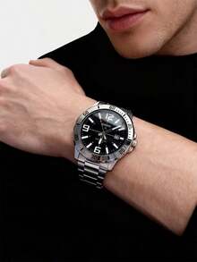 Casio 卡西欧 MTP-VD01D-1B 男士不锈钢表带石英表，休闲配饰，男士礼物 - 黑色 - 查看 2