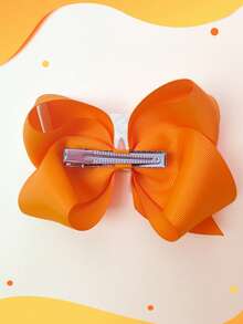 1pc 5 Inch 26 Letters A-Z Pearl Letters Personalized Back To School Ponytail Girl Hair Bow Teenagers Girl Hair Bows With Clips For Festivals Party School Girls Graduation Season Hairgrips For First Day Of School Classroom Girls Students,Teenagers Hair Accessories - 橘色 - 查看 3