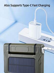 1pc Portable And Durable Multi-Functional Camping Lamp: Solar Charging + Dual-Side Lighting + Long-Lasting Battery Life, A Practical Equipment Suitable For Outdoor Camping / Night Fishing / Emergency Lighting.