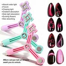 新款猫眼效果美甲工具，Y型四合一设计，多功能美甲工具，适用于美甲沙龙和专业人士使用。 - 彩色 - 查看 6