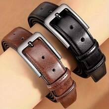 2pcs Men's Leather Buckle Casual Retro Belt, Suitable For Jeans, Father's Day & Valentine's Day Gift - Multicolor - View 13