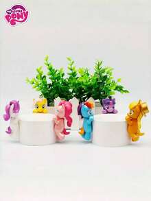 6件套小马宝莉可爱下巴托装饰套装，盲盒随机颜色，惊喜礼物，适合生日、圣诞节、情人节、返校季、青少年装饰、派对礼品