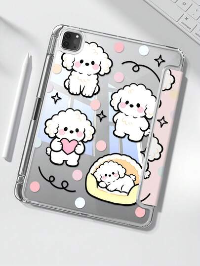 一款可爱的卡通猫咪和星星图案亚克力透明水晶后盖，防震，适用于iPad 7、8、10代（10.2英寸），内置笔槽，支持睡眠/唤醒功能，是理想的圣诞节和新年礼物。